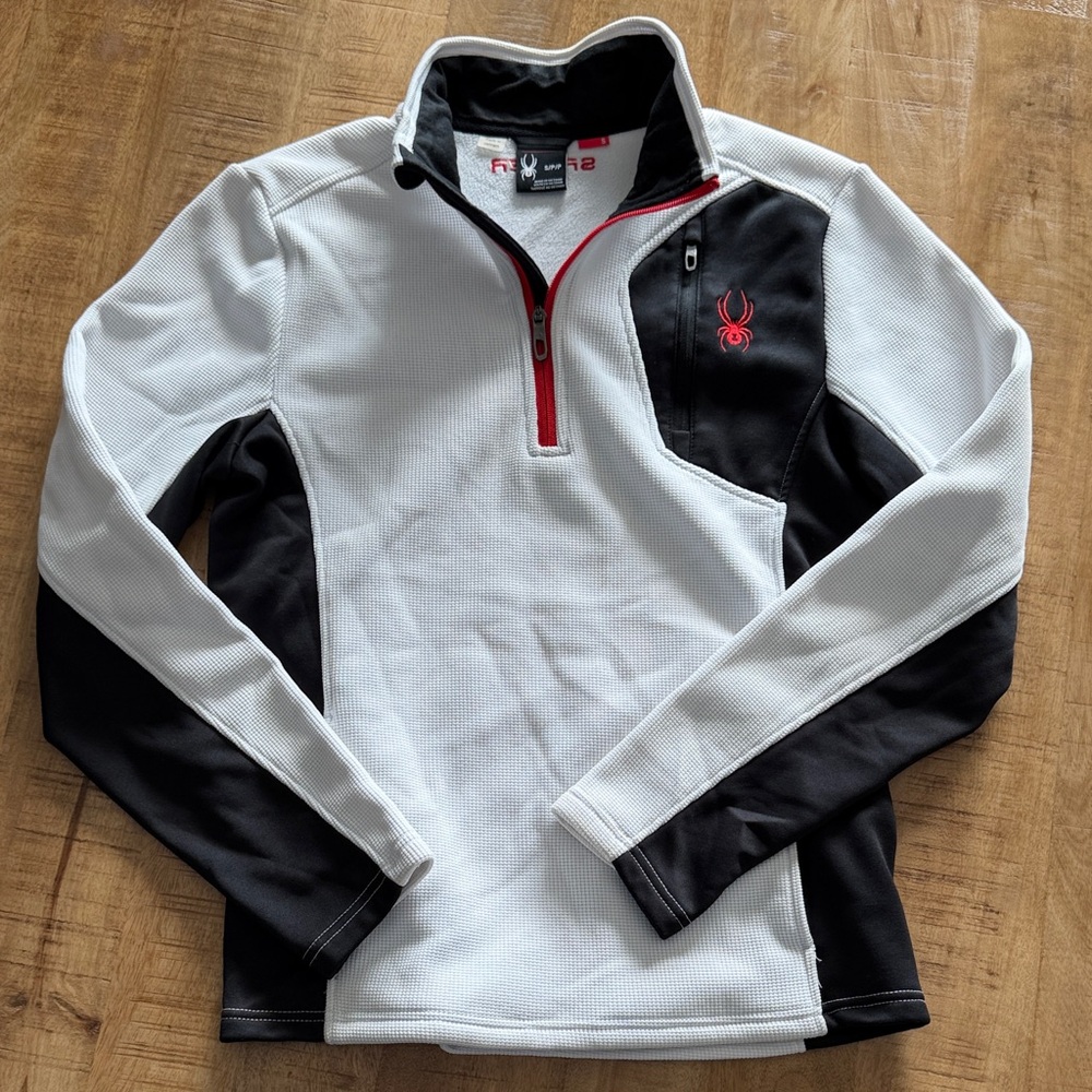Spyder Men's Zip-Up Sweater in Black and White